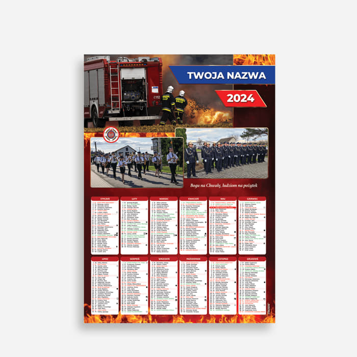 tradycyjne kalendarze strażackie na kartonie